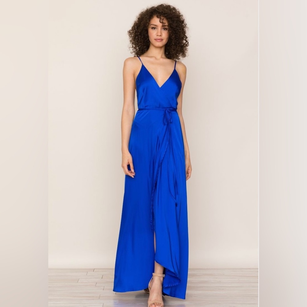 Yumi Kim Royal Blue Silk Maxi Dress - size S